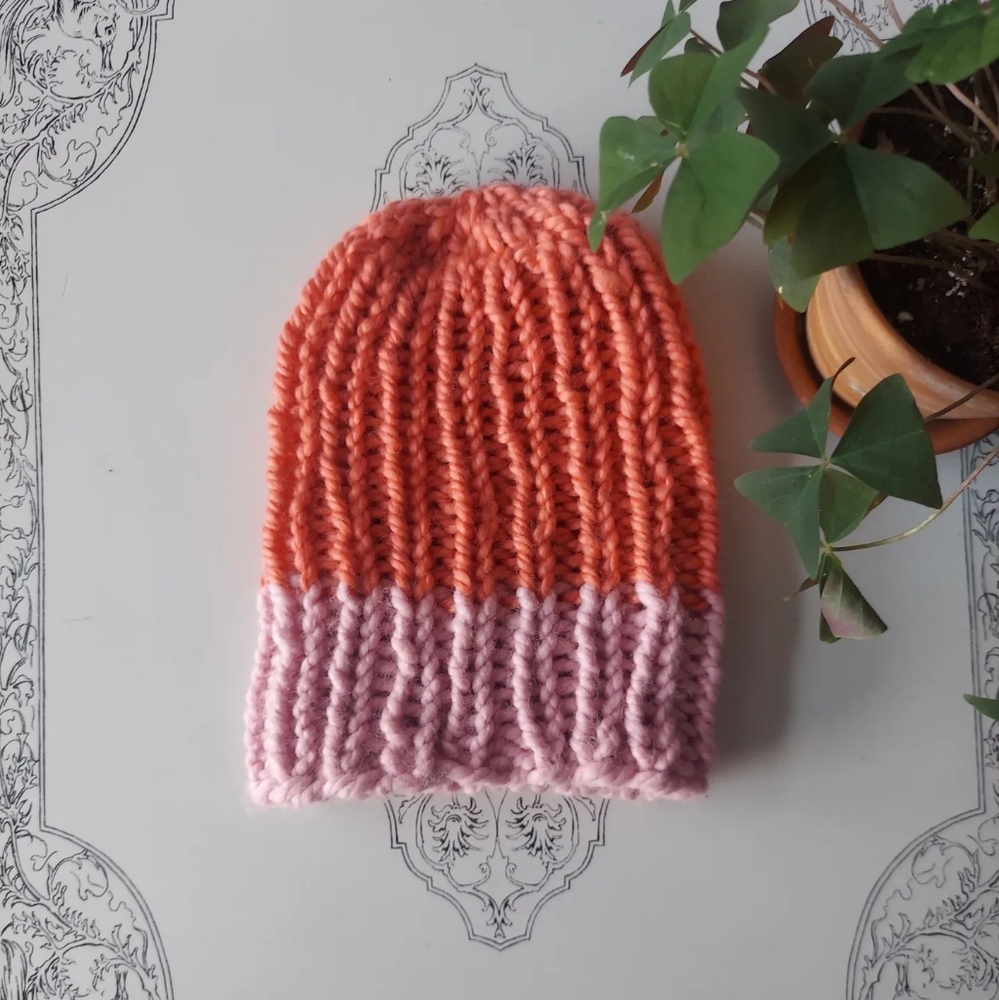 Hand Knit Chunky Pastel Beanie